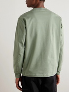 Stone Island - Logo-Embroidered Stretch-Cotton Sweatshirt - Green