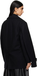 Comme des Garçons Black Wool Short Beaver Jacket