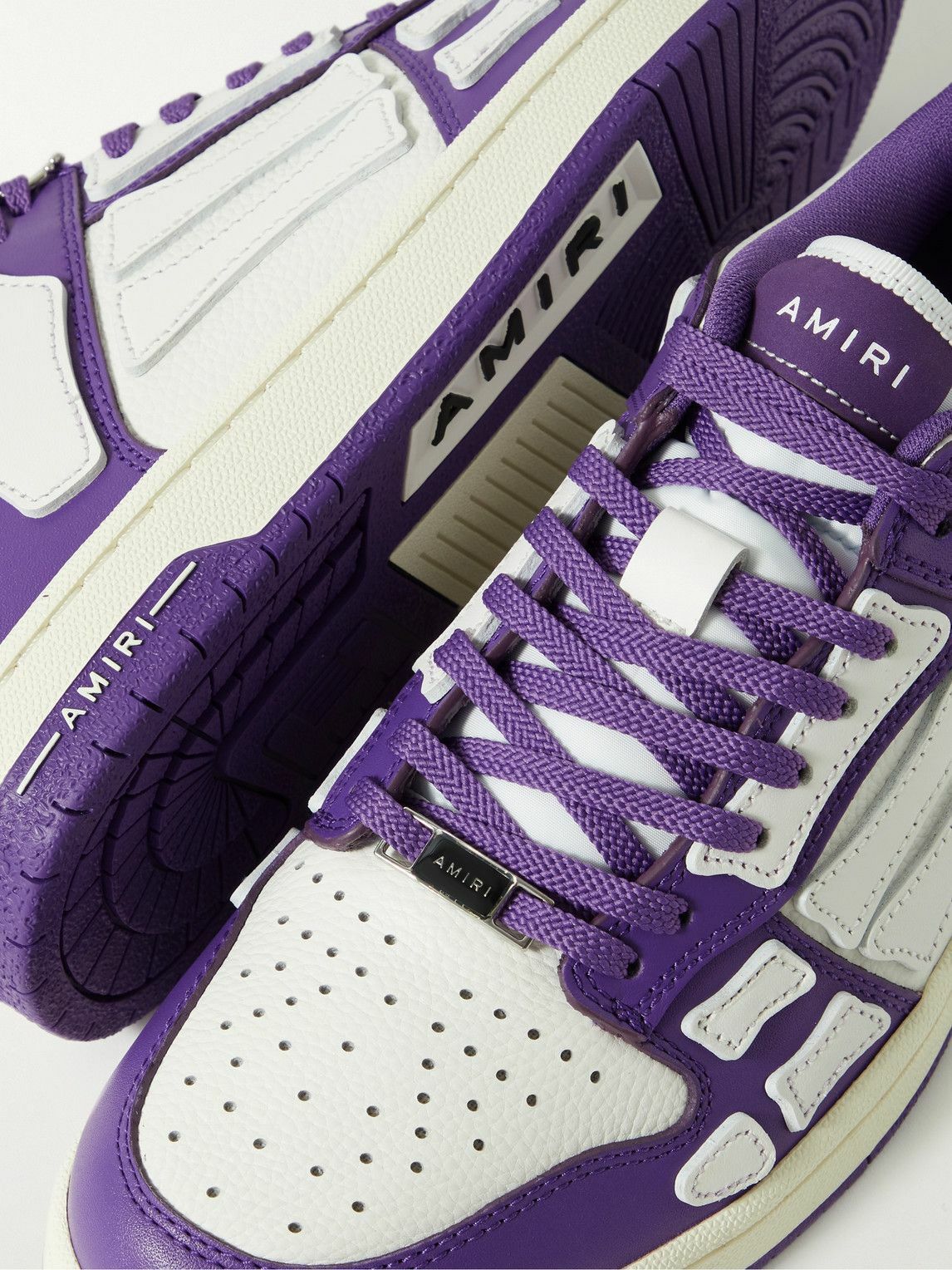 AMIRI - Skel-Top Colour-Block Leather Sneakers - Purple Amiri