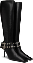 Abra Black Big Belt Tall Boots
