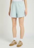 Anine Bing Kam Logo-embroidered Cotton Shorts Light Blue