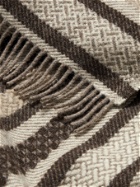 De Bonne Facture - Fringed Striped Wool Scarf