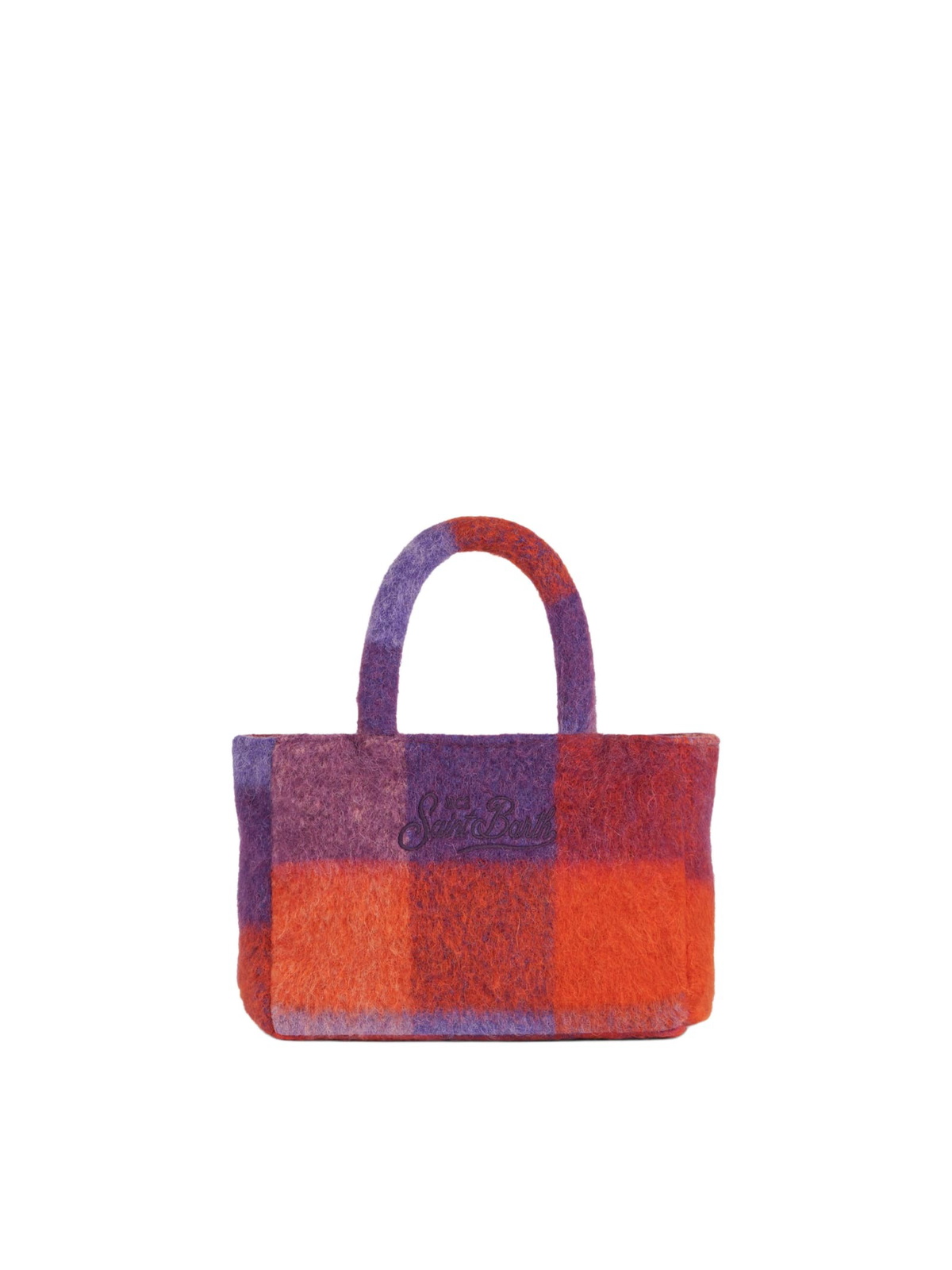 MC2 Saint Barth Soft Wooly Clarine Handbag With Check Pattern