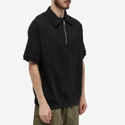 FrizmWORKS Men's Half Zip Short Sleeve Sweater in Black