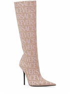 VERSACE - 110mm Canvas & Leather Boots