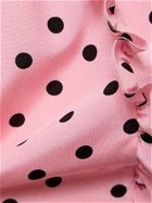 ALESSANDRA RICH Polka Dot Print Ruffled Silk Mini Dress