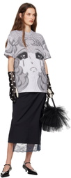 Pushbutton Black & White Pixel Crying Girl T-shirt