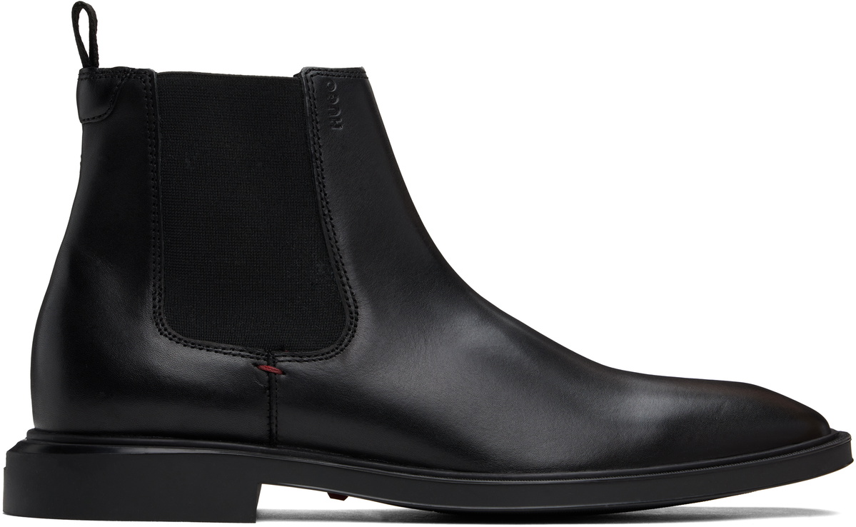 Hugo Black Leather Chelsea Boots