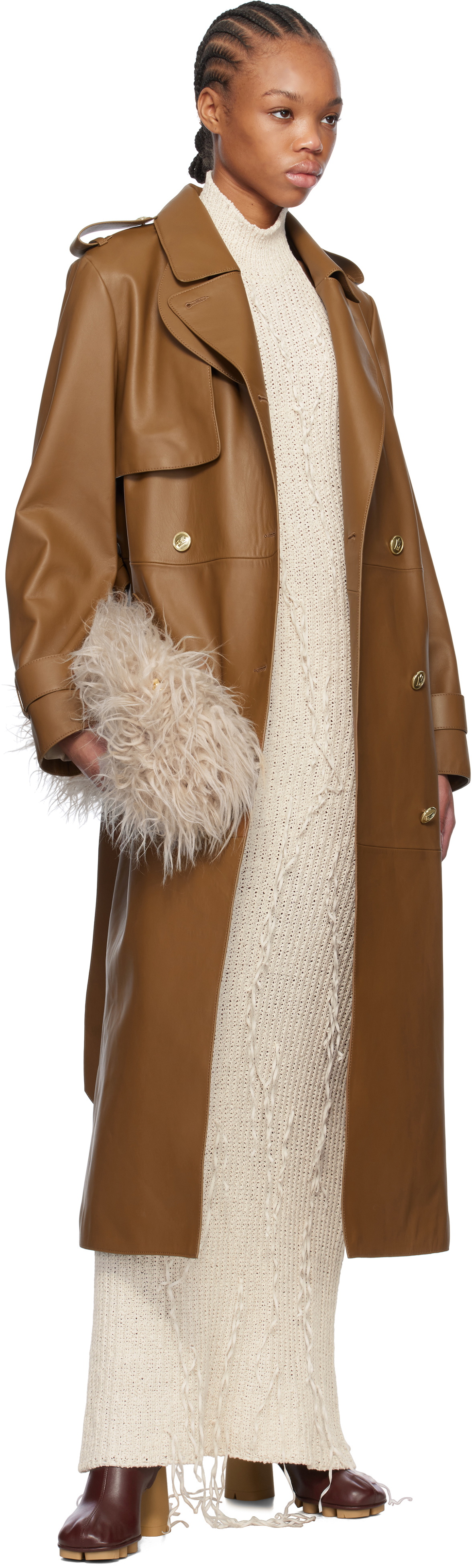 MACKAGE Tan Gael-V Leather Coat