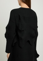 Issey Miyake Sculpted Knit Cardigan Black