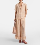 Chloé Floral ruffled silk wide-leg pants