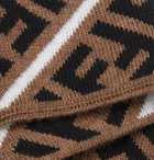 Fendi - Logo-Jacquard Virgin Wool Headband - Brown
