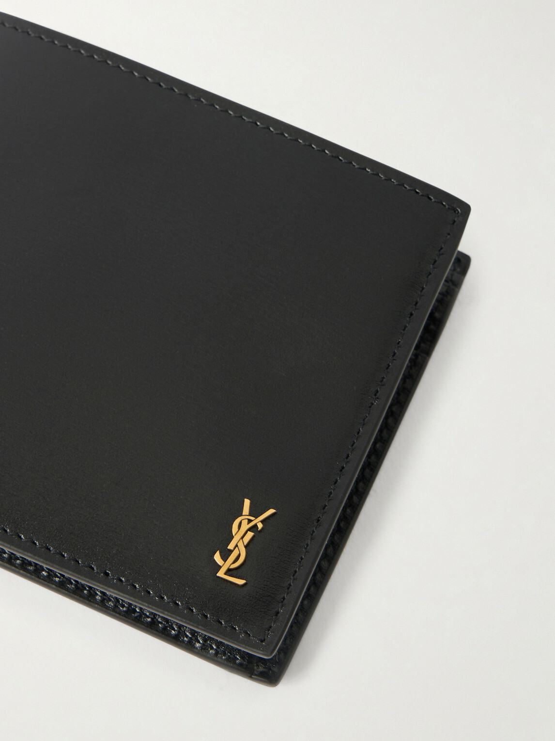 SAINT LAURENT - Logo-Embellished Leather Bifold Wallet with Money Clip