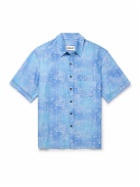 CDLP - Printed Lyocell and Linen-Blend Shirt - Blue