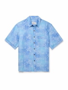 CDLP - Printed Lyocell and Linen-Blend Shirt - Blue