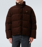 Prada Convertible cotton corduroy down jacket