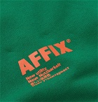 AFFIX - Logo-Print Fleece-Back Cotton-Jersey Hoodie - Green