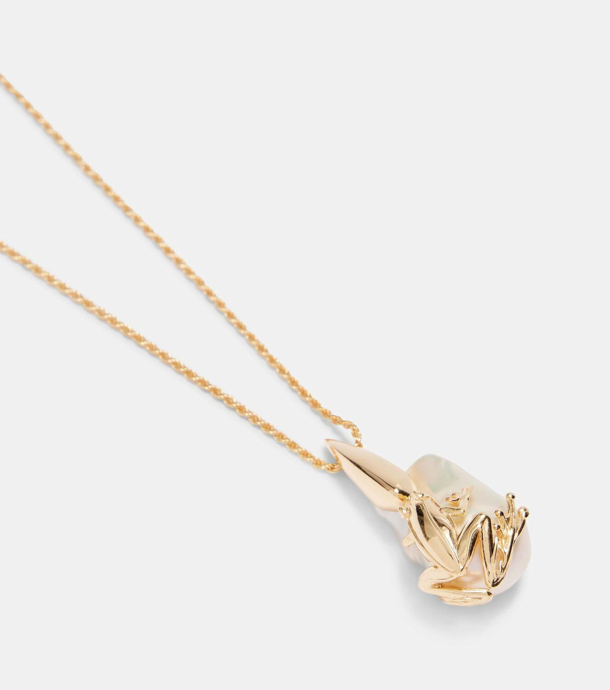 Bottega Veneta Rana embellished gold-plated necklace