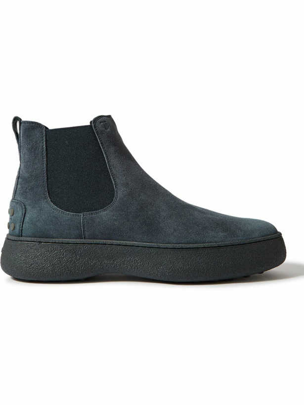 Photo: Tod's - Suede Chelsea Boots - Blue