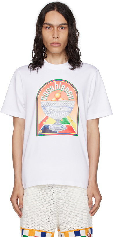 Photo: Casablanca White 'Terrain D'Orange' T-Shirt