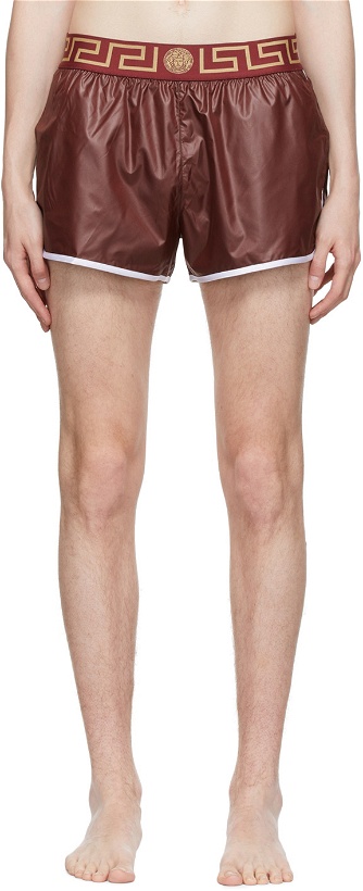 Photo: Versace Underwear Red Greca Swim Shorts
