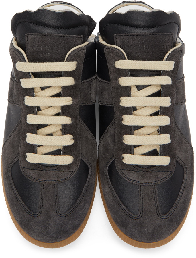 Maison Margiela Black Replica Cut-Out Sneakers Maison Margiela