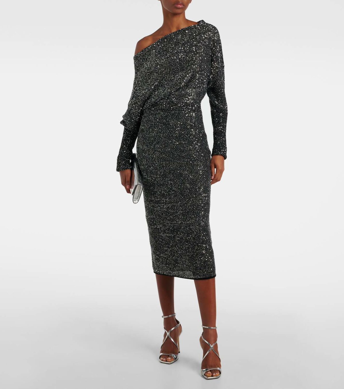 max mara sequin dress Max Mara | Woman - Sequinned viscose yarn dress - Black
