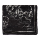 Alexander McQueen Black Silk Graffiti Scarf