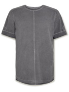 NIKE TRAINING - Garment-Dyed Dri-FIT Mesh Yoga T-Shirt - Gray