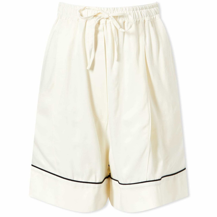 Photo: Sleeper Women's Pastelle Oversize Shorts in Beige