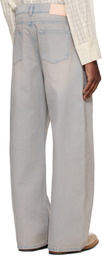 System Beige Twisted Side Seam Denim Jeans
