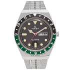 Timex Q Watch in Silver/Black/Green