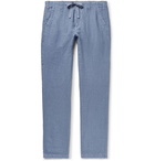 Hartford - Troy Slim-Fit Linen-Chambray Drawstring Trousers - Men - Blue