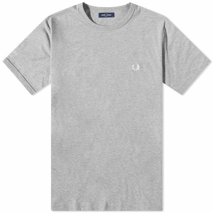 Photo: Fred Perry Men's Ringer T-Shirt in Steel Marl