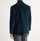 Canali - Kei Slim-Fit Unstructured Textured Cotton-Velvet Blazer - Blue