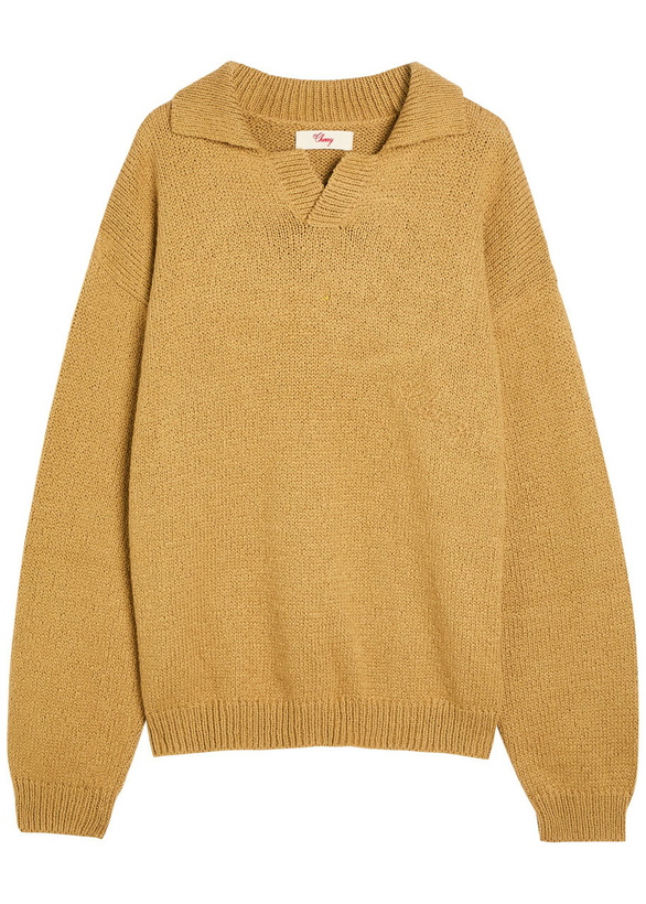 Photo: Cherry Los Angeles 5 Star Logo-intarsia Cotton Jumper Tan