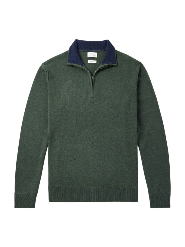 Photo: Hartford - Wool and Cashmere-Blend Half-Zip Sweater - Green