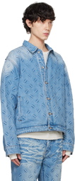 Who Decides War Blue Thread Plate Denim Jacket