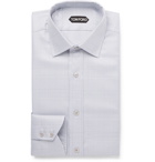 TOM FORD - Light-Grey Slim-Fit Prince of Wales Checked Cotton Shirt - Gray