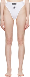 Marine Serre White Moon Logo Stretched Jersey High-Waist Briefs