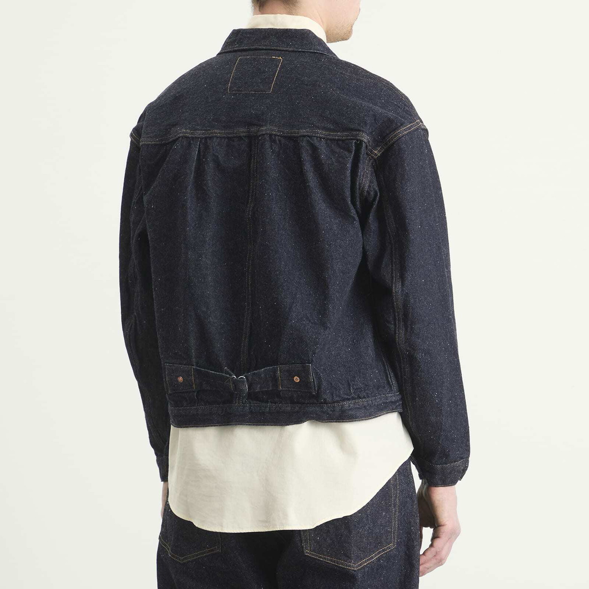 Kaptain Sunshine Men's Indigo Wash Denim Tracker Jacket in Indigo One Wash