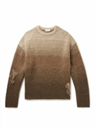 John Elliott - Distressed Dégredé Brushed-Knit Sweater - Brown