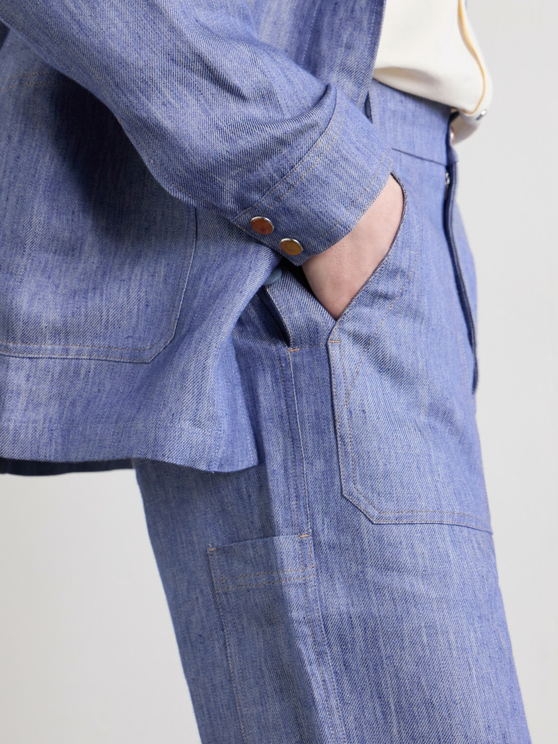 God's True Cashmere - Wide-Leg Linen Trousers - Blue