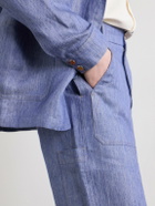 God's True Cashmere - Wide-Leg Linen Trousers - Blue