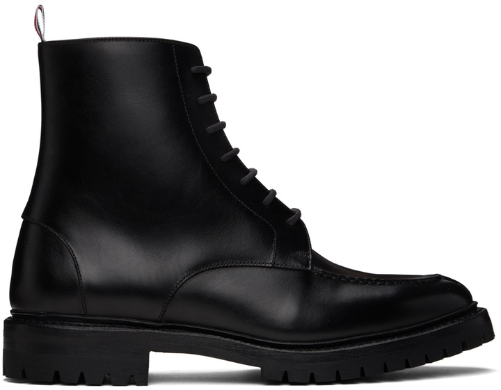 Photo: Thom Browne Black Commando Sole Apron Stitch Boots