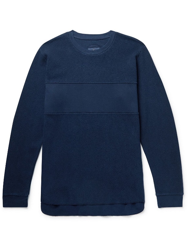 Photo: Blue Blue Japan - Indigo-Dyed Textured Cotton-Jersey T-Shirt - Blue
