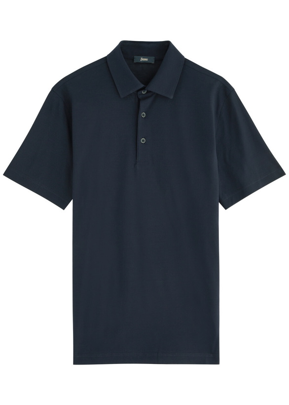 Photo: Herno Cotton-jersey Polo Shirt Navy