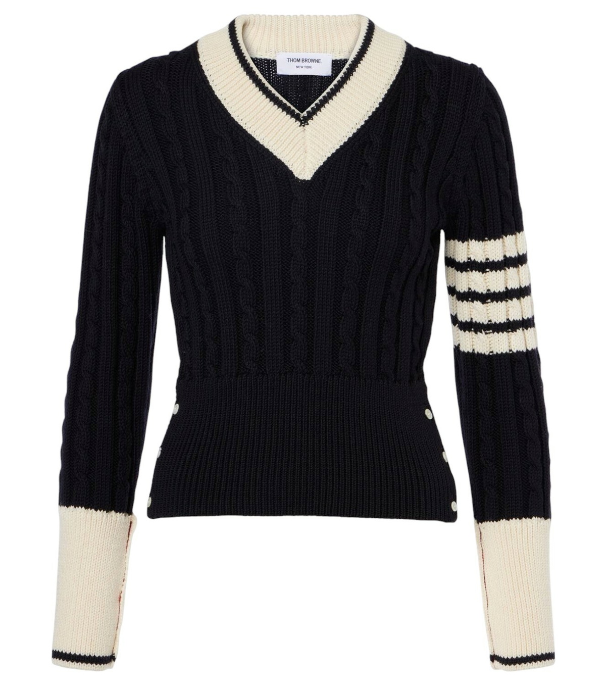 THOM BROWNE CABLE-KNIT SWEATER