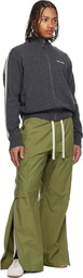 Palm Angels Green Curved Logo Cargo Pants