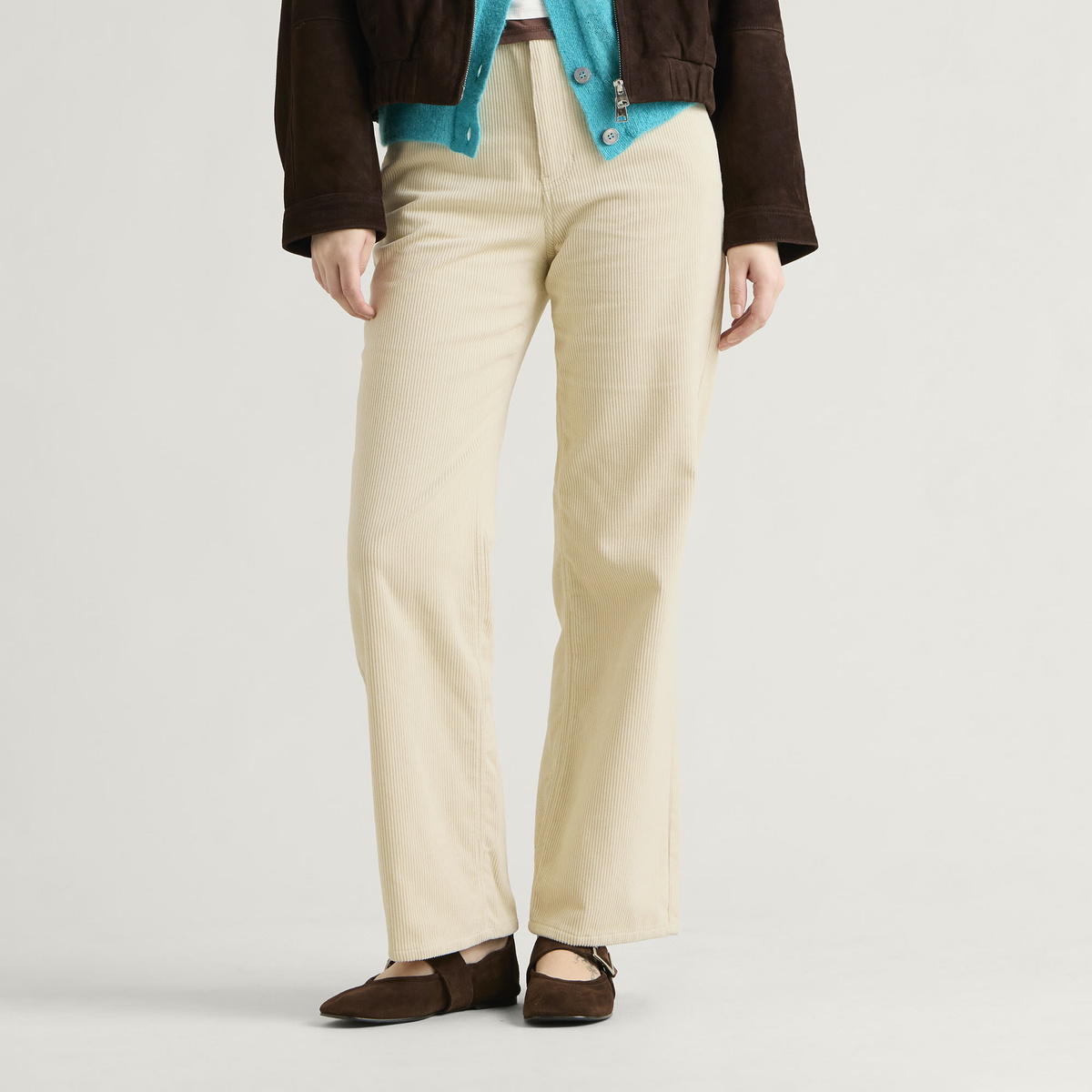 DUNST Women's Corduroy Jeans in Cream